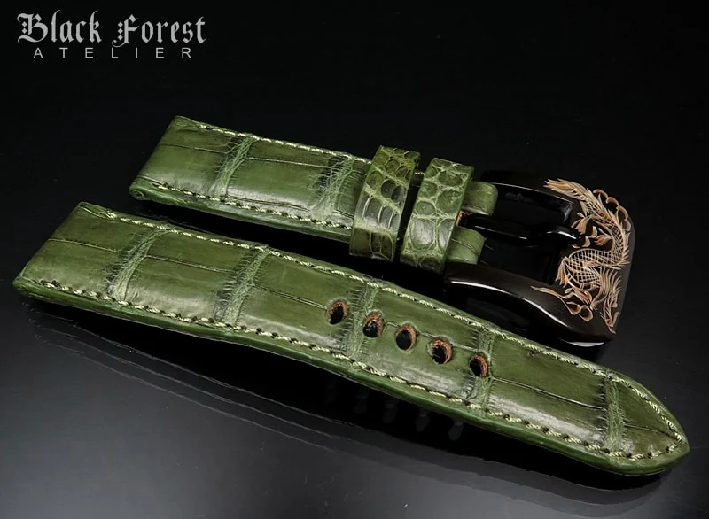 24mm/22mm Padded Handmade Genuine Alligator / Crocodile Belly Strap for Panerai Nr.425 – image 3