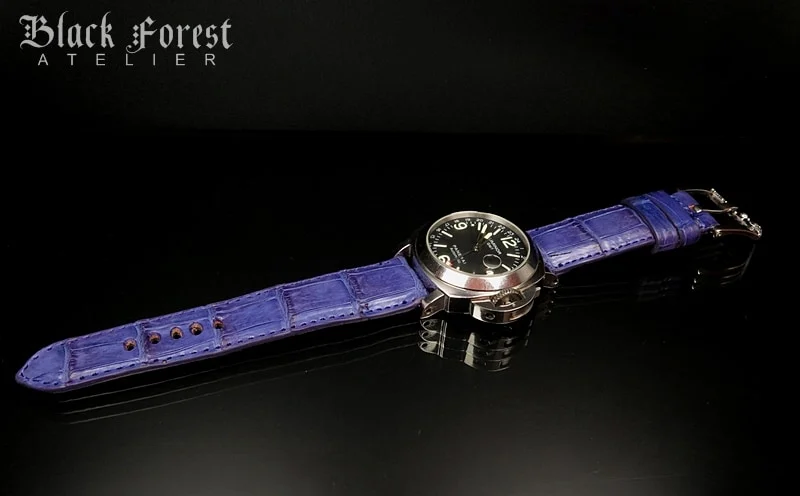 24mm/22mm Padded Handmade Genuine Alligator / Crocodile Belly Strap for Panerai Nr.426 – image 4