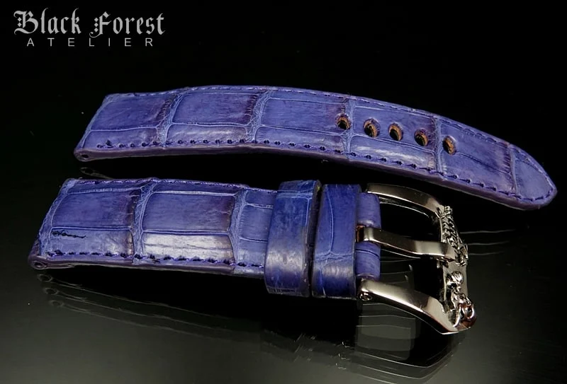 24mm/22mm Padded Handmade Genuine Alligator / Crocodile Belly Strap for Panerai Nr.426 – image 3
