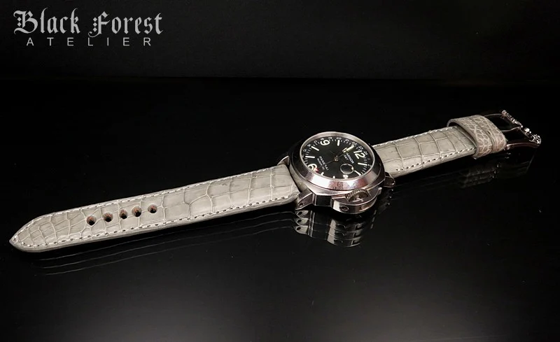 24mm/22mm Padded Handmade Genuine Alligator / Crocodile Belly Strap for Panerai Nr.428 – image 4