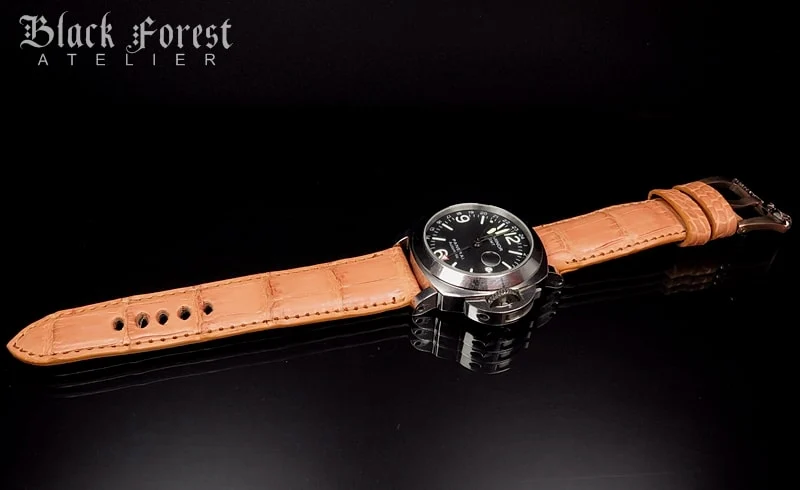 24mm/22mm Padded Handmade Genuine Alligator / Crocodile Belly Strap for Panerai Nr.429 – image 4