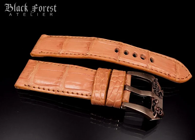 24mm/22mm Padded Handmade Genuine Alligator / Crocodile Belly Strap for Panerai Nr.429 – image 3