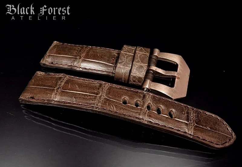 24mm/22mm Padded Handmade Genuine Alligator / Crocodile Belly Strap for Panerai Nr.432 – image 3
