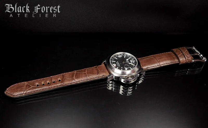 24mm/22mm Padded Handmade Genuine Alligator / Crocodile Belly Strap for Panerai Nr.433 – image 4