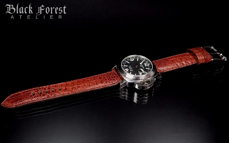 24mm/22mm Padded Handmade Genuine Alligator / Crocodile Belly Strap for Panerai Nr.436 – image 4