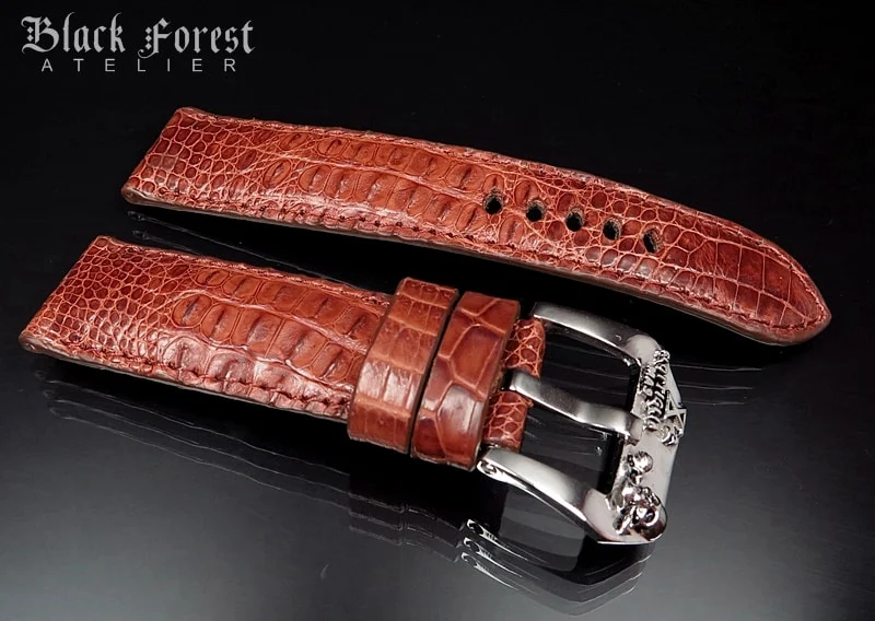 24mm/22mm Padded Handmade Genuine Alligator / Crocodile Belly Strap for Panerai Nr.436 – image 3