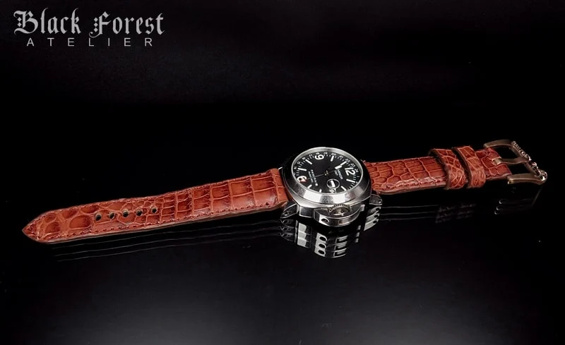 24mm/22mm Padded Handmade Genuine Alligator / Crocodile Belly Strap for Panerai Nr.437 – image 4