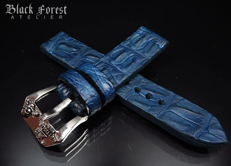 22mm Handmade Genuine Alligator Hornback Strap Nr.444