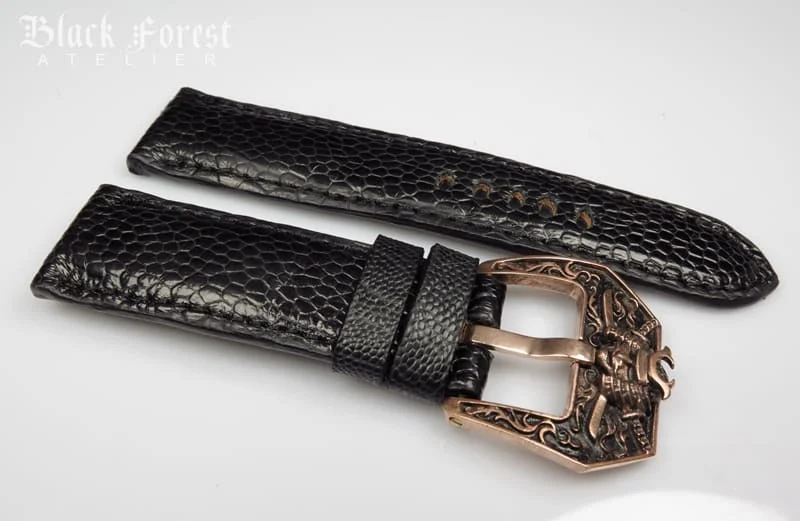 24mm/22mm Padded Genuine Ostrich Leg Skin Watch Strap DD325 – image 3