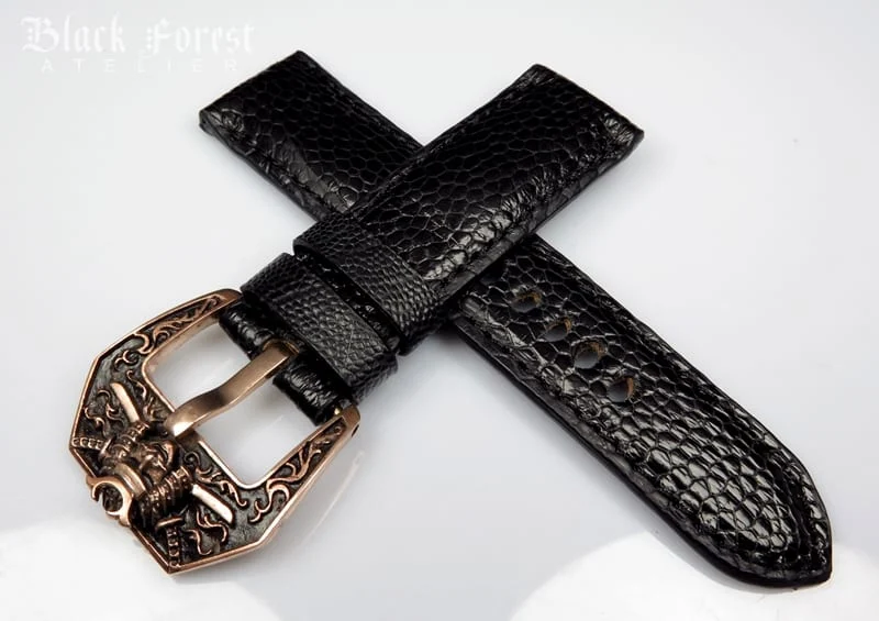 24mm/22mm Padded Genuine Ostrich Leg Skin Watch Strap DD325