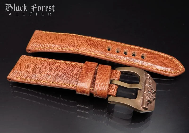 24mm/22mm Padded Genuine Ostrich Leg Skin Watch Strap DD326 – image 3
