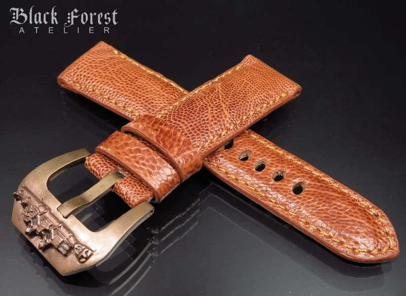24mm/22mm Padded Genuine Ostrich Leg Skin Watch Strap DD326