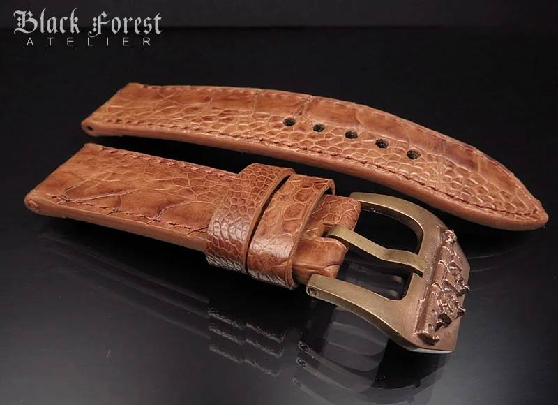 24mm/24mm Genuine Ostrich Leg Skin Watch Strap DD332 – image 3