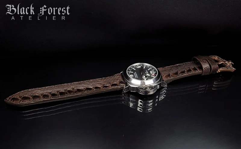 24mm/24mm Genuine Ostrich Leg Skin Watch Strap DD333 – image 4