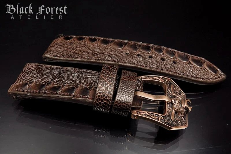 24mm/24mm Genuine Ostrich Leg Skin Watch Strap DD333 – image 3