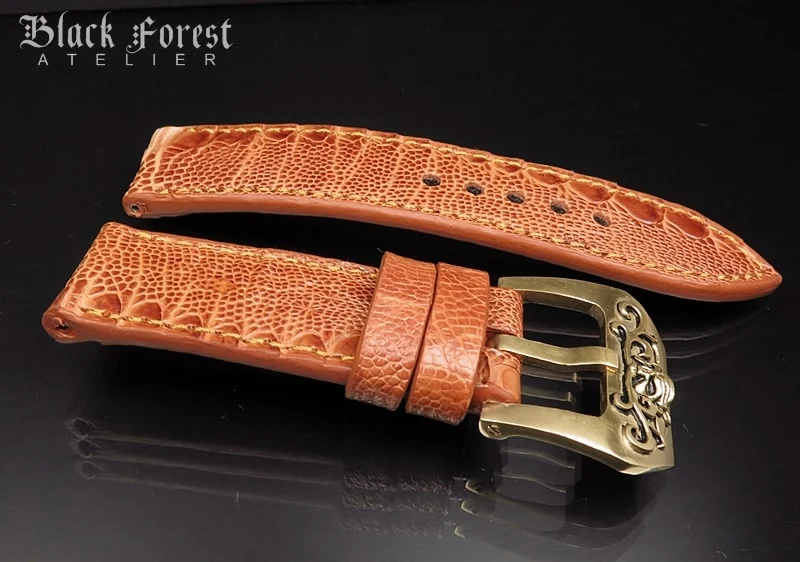 24mm/24mm Genuine Ostrich Leg Skin Watch Strap DD334 – image 3