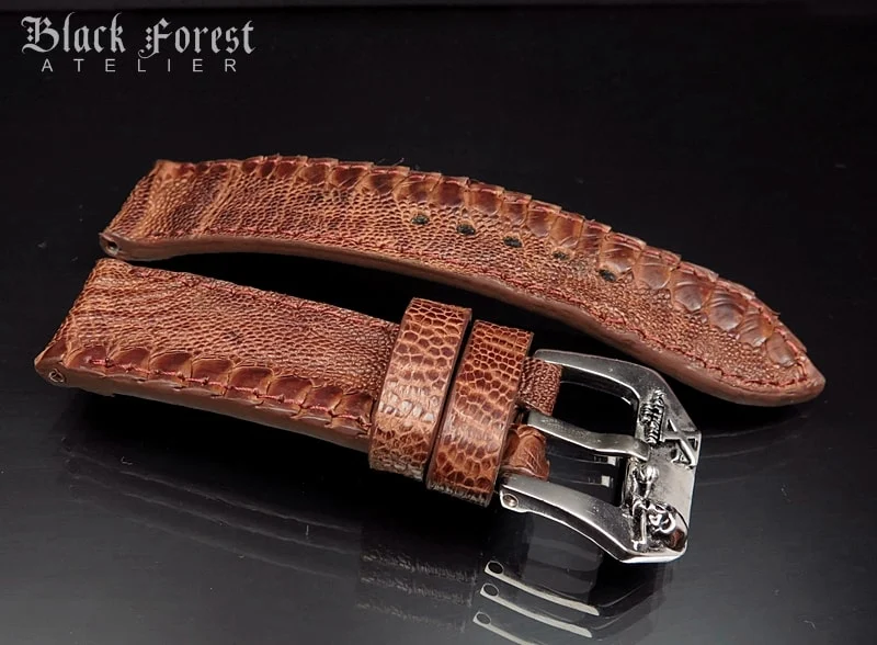 24mm/24mm Genuine Ostrich Leg Skin Watch Strap DD335 – image 3
