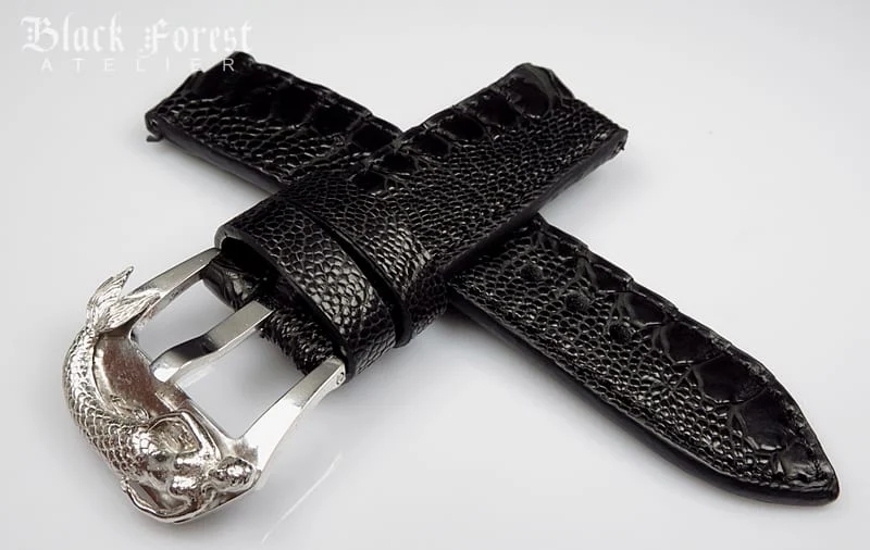 24mm/24mm Genuine Ostrich Leg Skin Watch Strap DD336,337,338,339