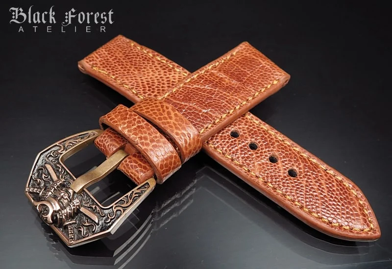 24mm/24mm Genuine Ostrich Leg Skin Watch Strap DD336,337,338,339 – image 3