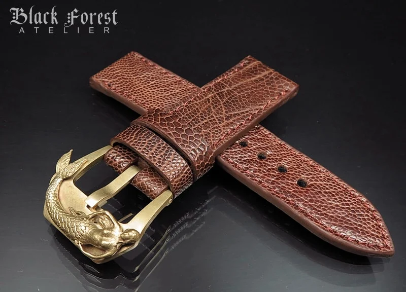 24mm/24mm Genuine Ostrich Leg Skin Watch Strap DD336,337,338,339 – image 4