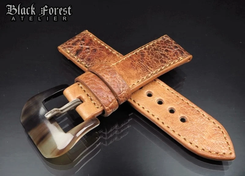 24mm/24mm Handmade Natural Toad Skin Watch Strap DE314
