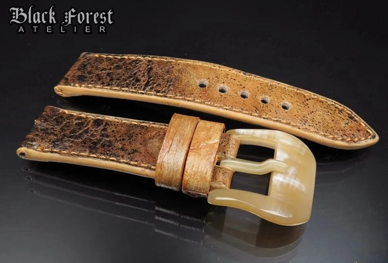 24mm/24mm Handmade Natural Toad Skin Watch Strap DE315 – image 3
