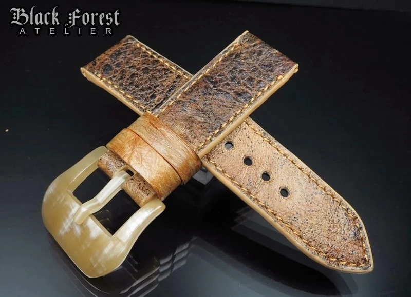 24mm/24mm Handmade Natural Toad Skin Watch Strap DE315