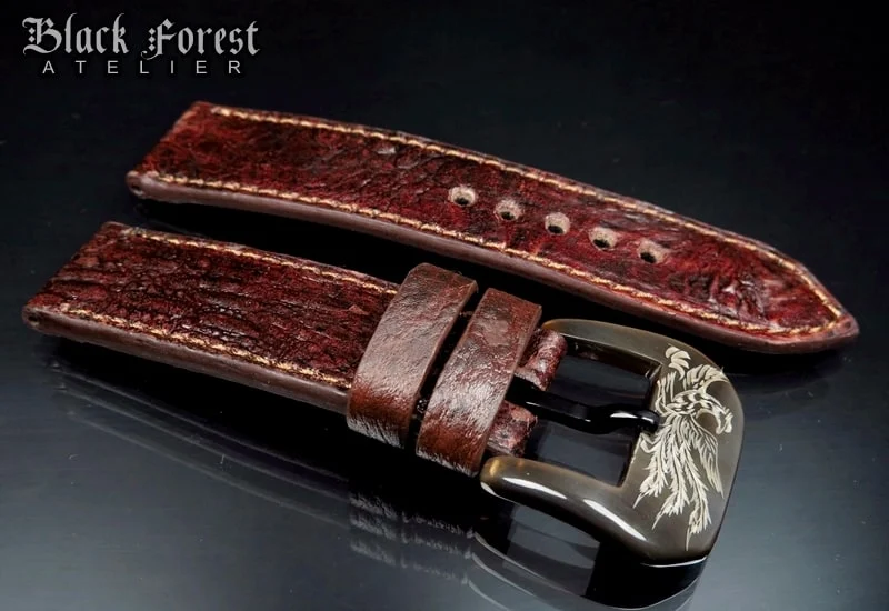 24mm/24mm Handmade Natural Toad Skin Watch Strap DE316 – image 3