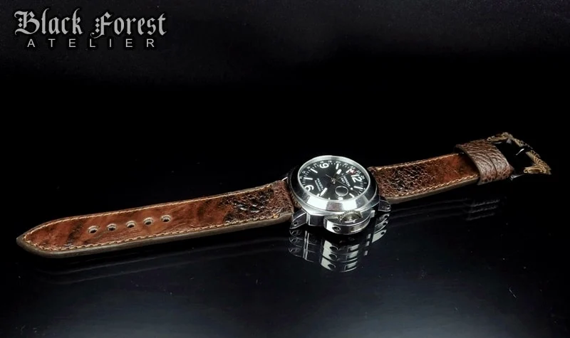 24mm/24mm Handmade Natural Toad Skin Watch Strap DE317 – image 4