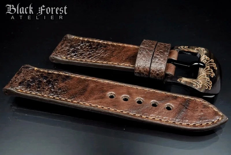 24mm/24mm Handmade Natural Toad Skin Watch Strap DE317 – image 3