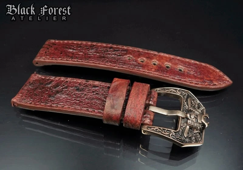 24mm/24mm Handmade Natural Toad Skin Watch Strap DE318 – image 3