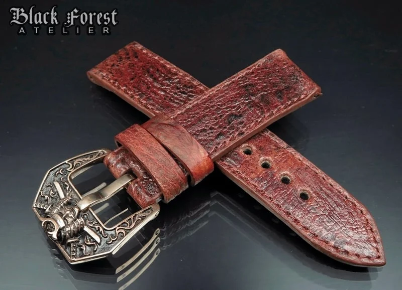 24mm/24mm Handmade Natural Toad Skin Watch Strap DE318