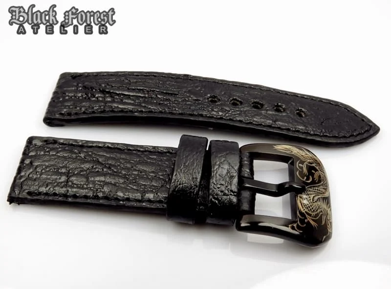 24mm/24mm Handmade Natural Toad Skin Watch Strap DE320 – image 3