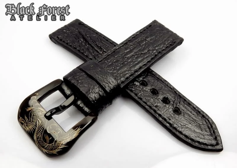 24mm/24mm Handmade Natural Toad Skin Watch Strap DE320