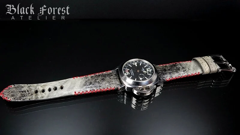 24mm/22mm Padded Handmade Toad/Frog Skin Strap Tribal Stitching DE454 – image 4