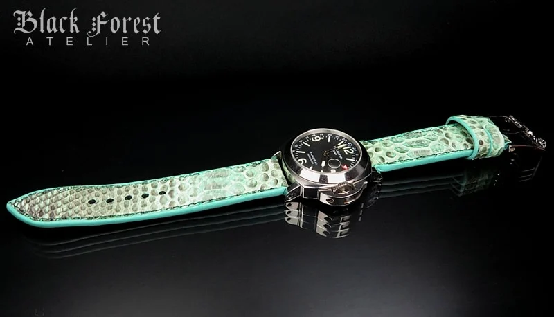 24mm/24mm Handmade Natural Color Real Python Skin Watch Strap DT340 – image 4
