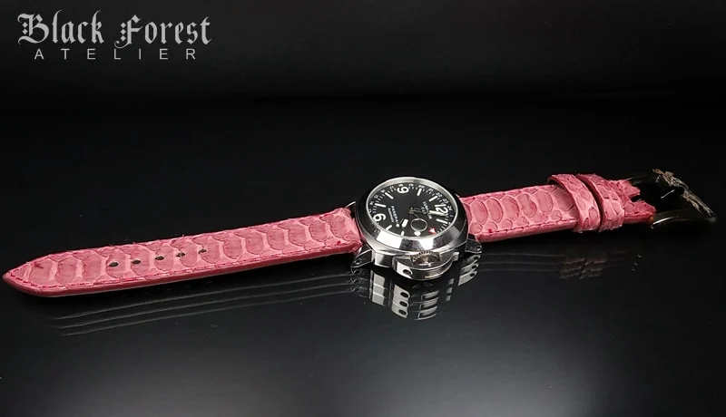 24mm/24mm Handmade Natural Color Real Python Skin Watch Strap DT342 – image 4