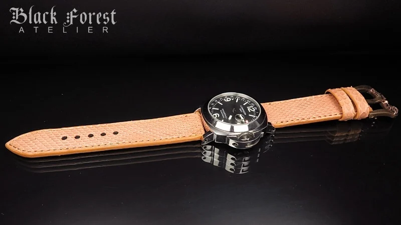 24mm/24mm Handmade Natural Color Real Python Skin Watch Strap DT346 – image 4