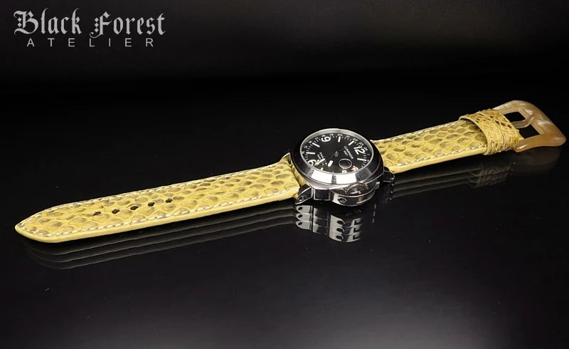 24mm/24mm Handmade Natural Color Real Python Skin Watch Strap DT352 – image 4