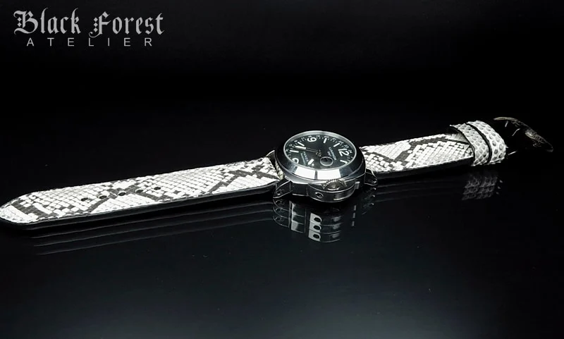 24mm/24mm Handmade Natural Color Real Python Skin Watch Strap DT356 – image 4