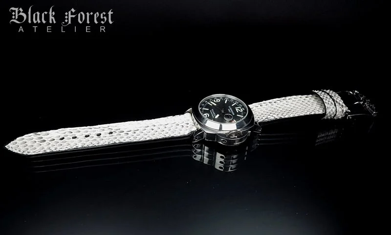24mm/24mm Handmade Natural Color Real Python Skin Watch Strap DT358 – image 4