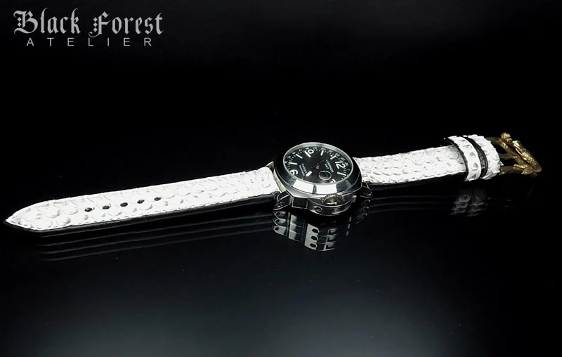 24mm/24mm Handmade Natural Color Real Python Skin Watch Strap DT359 – image 4