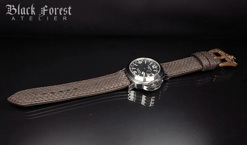 24mm/24mm Handmade Natural Color Real Python Skin Watch Strap DT349 – image 4