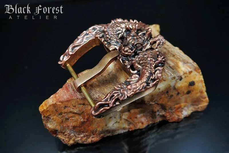 Pink Bronze Dragon Ying Yang Buckle for Seiko, Panerai, Maranez, Sevenfriday – image 4