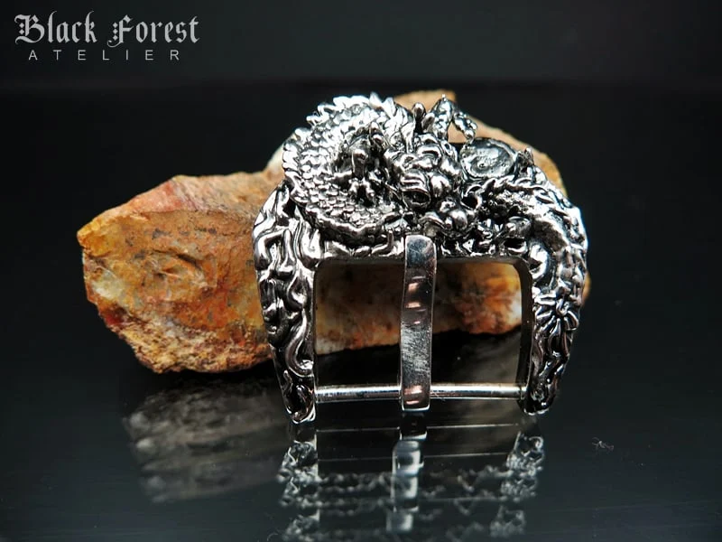 Sterling Silver 925 Dragon Ying Yang Buckle for Seiko, Panerai, Maranez, Sevenfriday – image 4