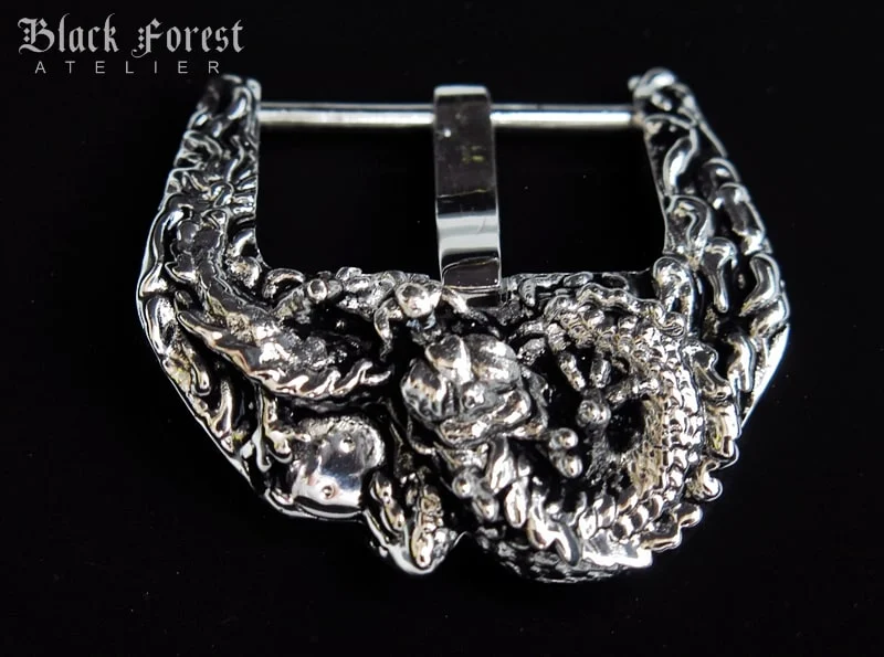 Silver Plated Dragon Ying Yang Buckle for Seiko, Panerai, Maranez, Sevenfriday – image 3