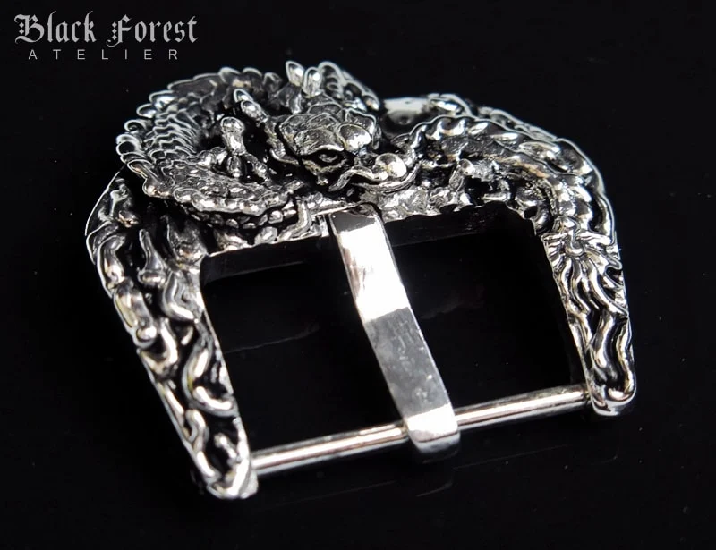 Silver Plated Dragon Ying Yang Buckle for Seiko, Panerai, Maranez, Sevenfriday – image 2