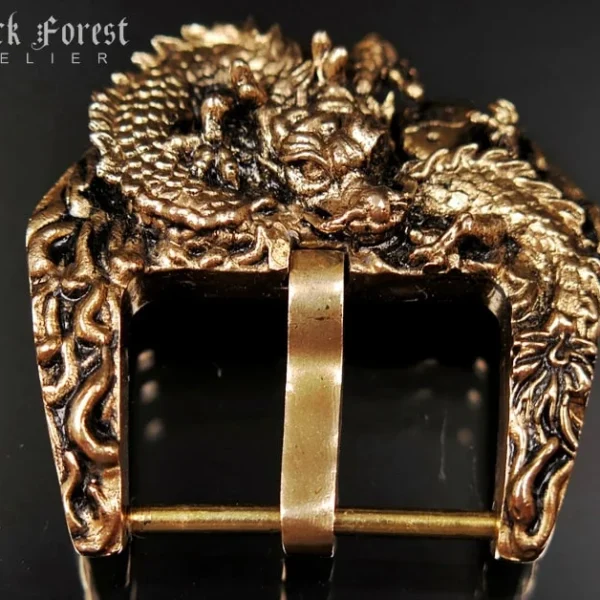 Yellow Bronze Dragon Ying Yang Buckle for Seiko, Panerai, Maranez, Sevenfriday