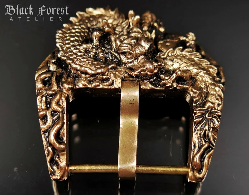 Yellow Bronze Dragon Ying Yang Buckle for Seiko, Panerai, Maranez, Sevenfriday