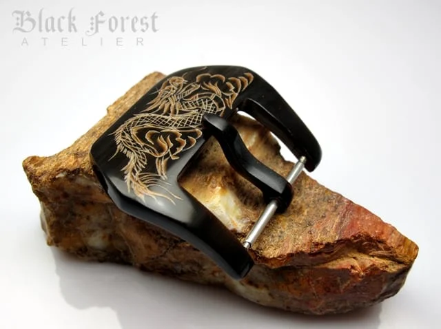 African Ox Horn Buckle 22/24/26mm - Dragon for Seiko, Panerai, Maranez, Sevenfriday...